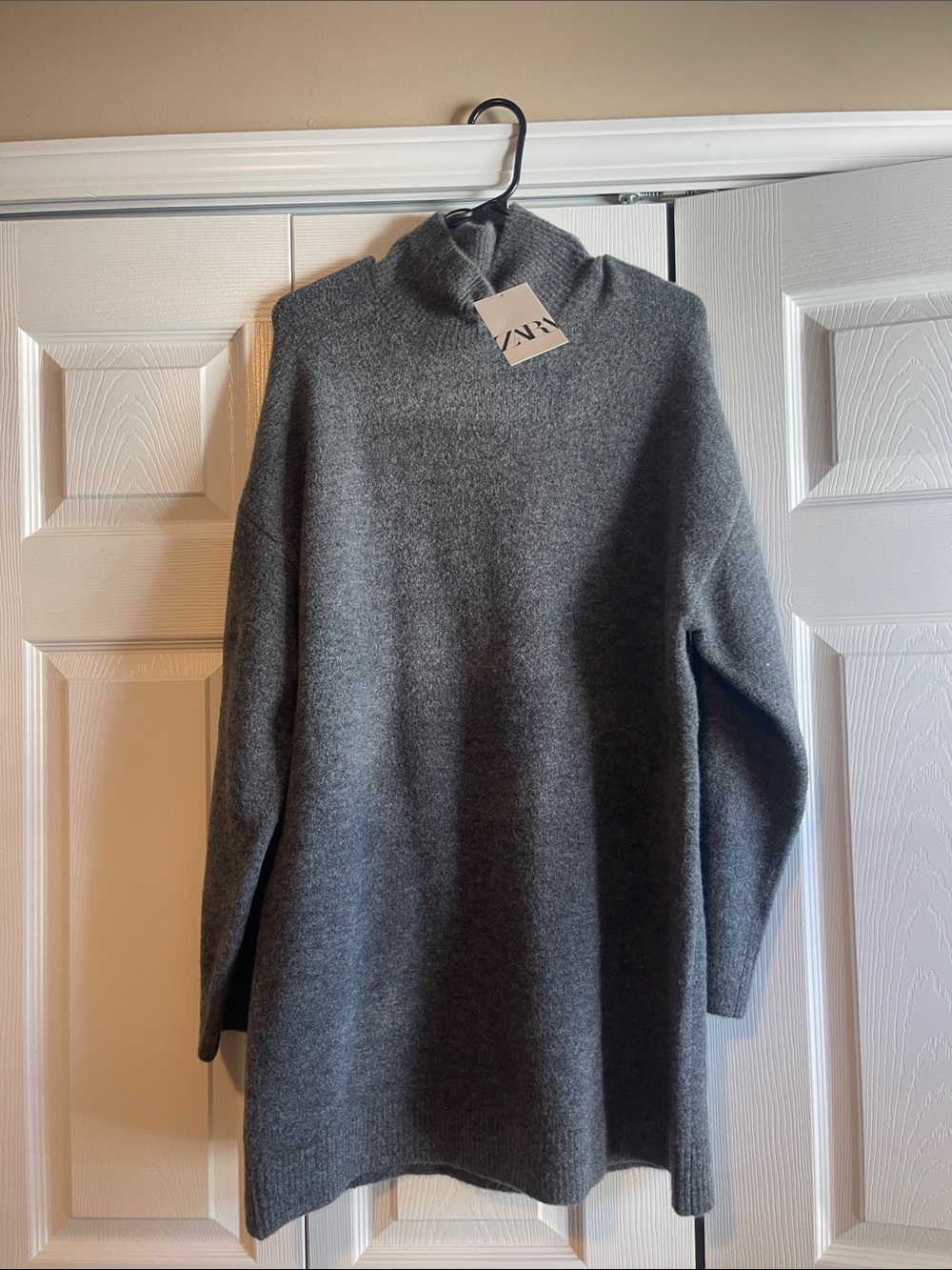 Zara Charcoal Grey Turtleneck Sweater Dress